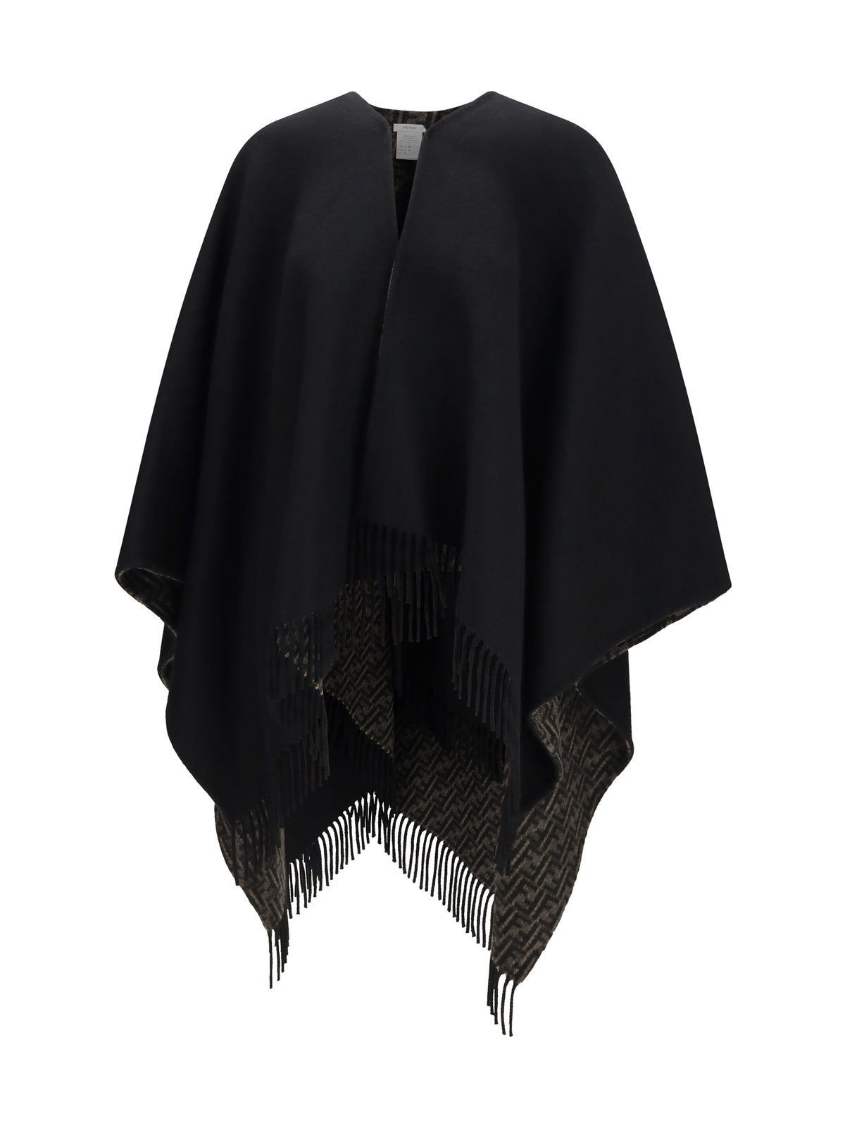 Fendi Women Ff Zucca Wool And Cashmere Poncho FENDI