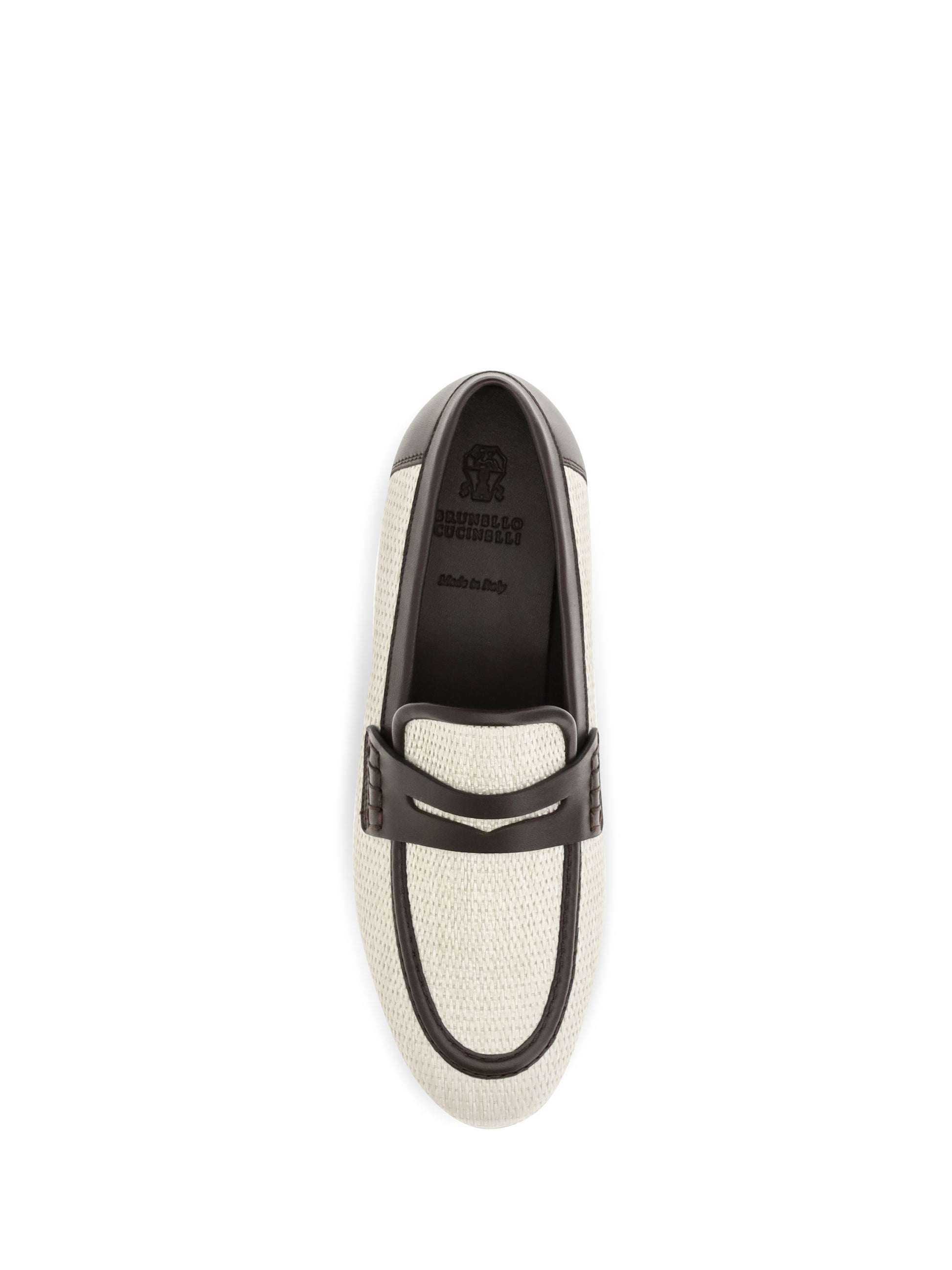 Brunello Cucinelli Women Two-Tone Leather And Raffia Loafers BRUNELLO CUCINELLI