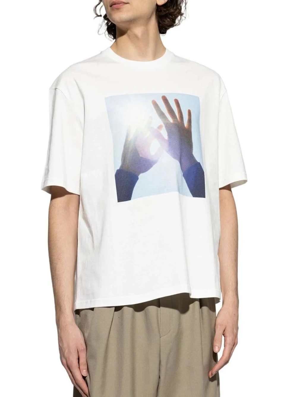 Jil Sander Men Men`S T-Shirt With Jil Sander Hands Print JIL SANDER