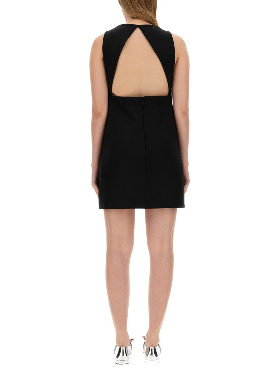 Versace Women Wool Blend Straight Mini Dress With Cut-Out VERSACE