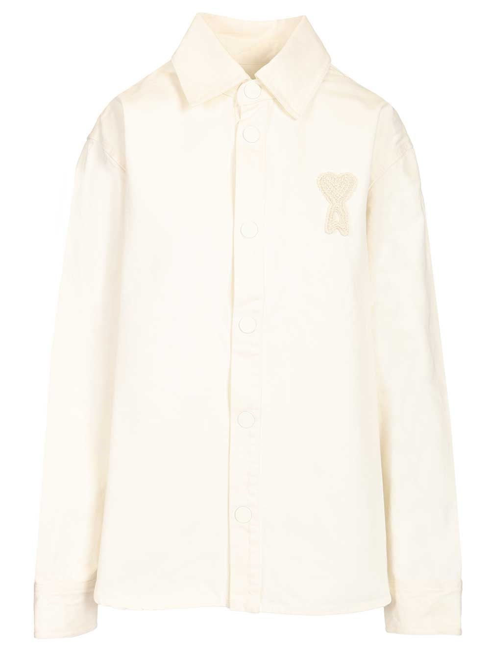 Ami Women Overshirt With Knitted Ami De Coeur AMI PARIS