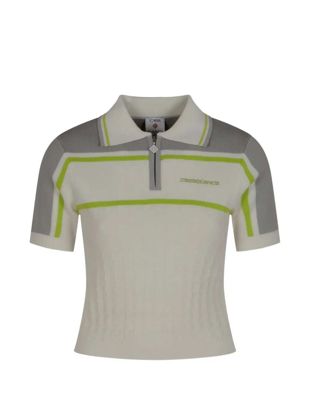 Casablanca Women Striped Zip-Up Polo Shirt CASABLANCA