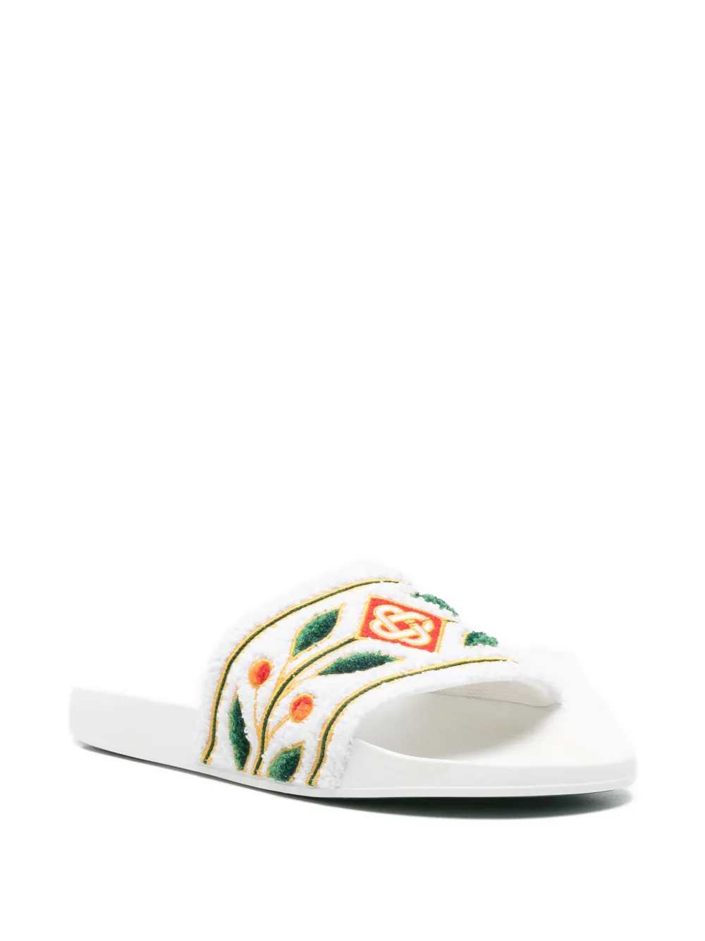 Casablanca Men Embroidered Slide Sandals CASABLANCA