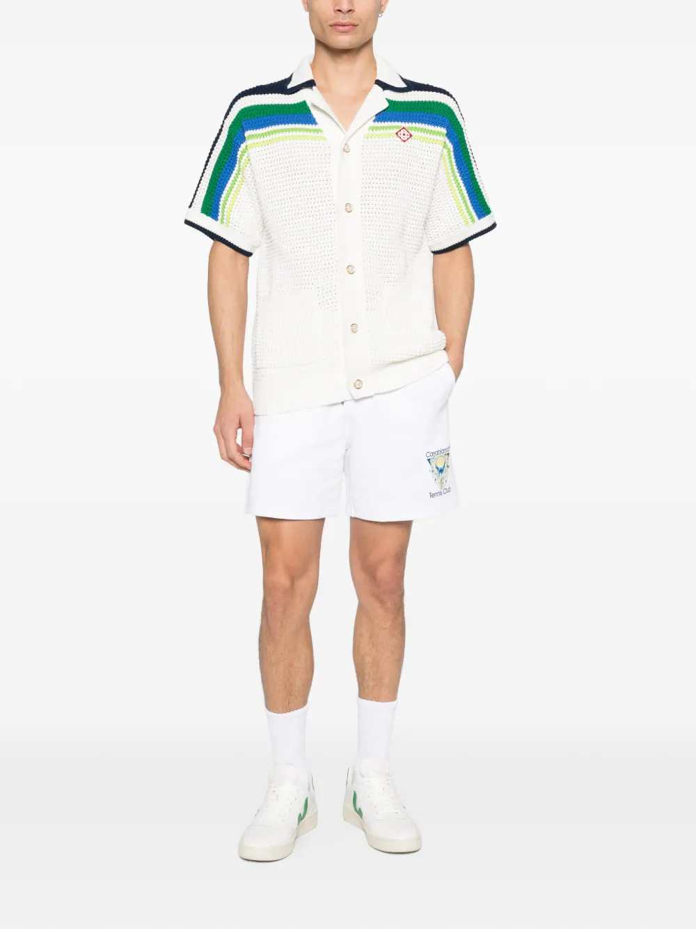 Casablanca Men Men`S White Cotton Loopback Shorts CASABLANCA