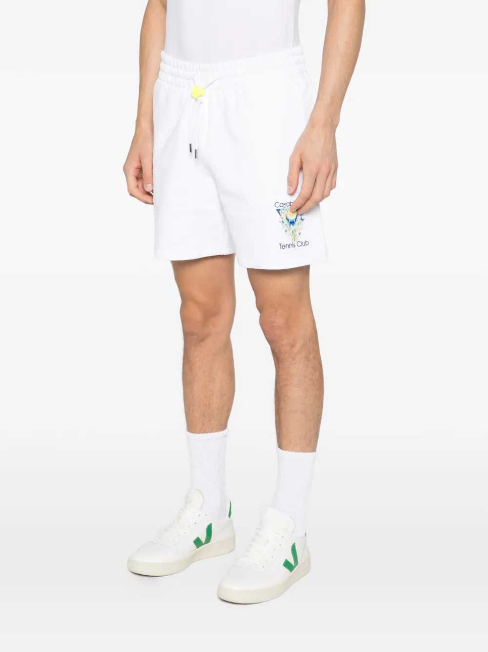 Casablanca Men Men`S White Cotton Loopback Shorts CASABLANCA