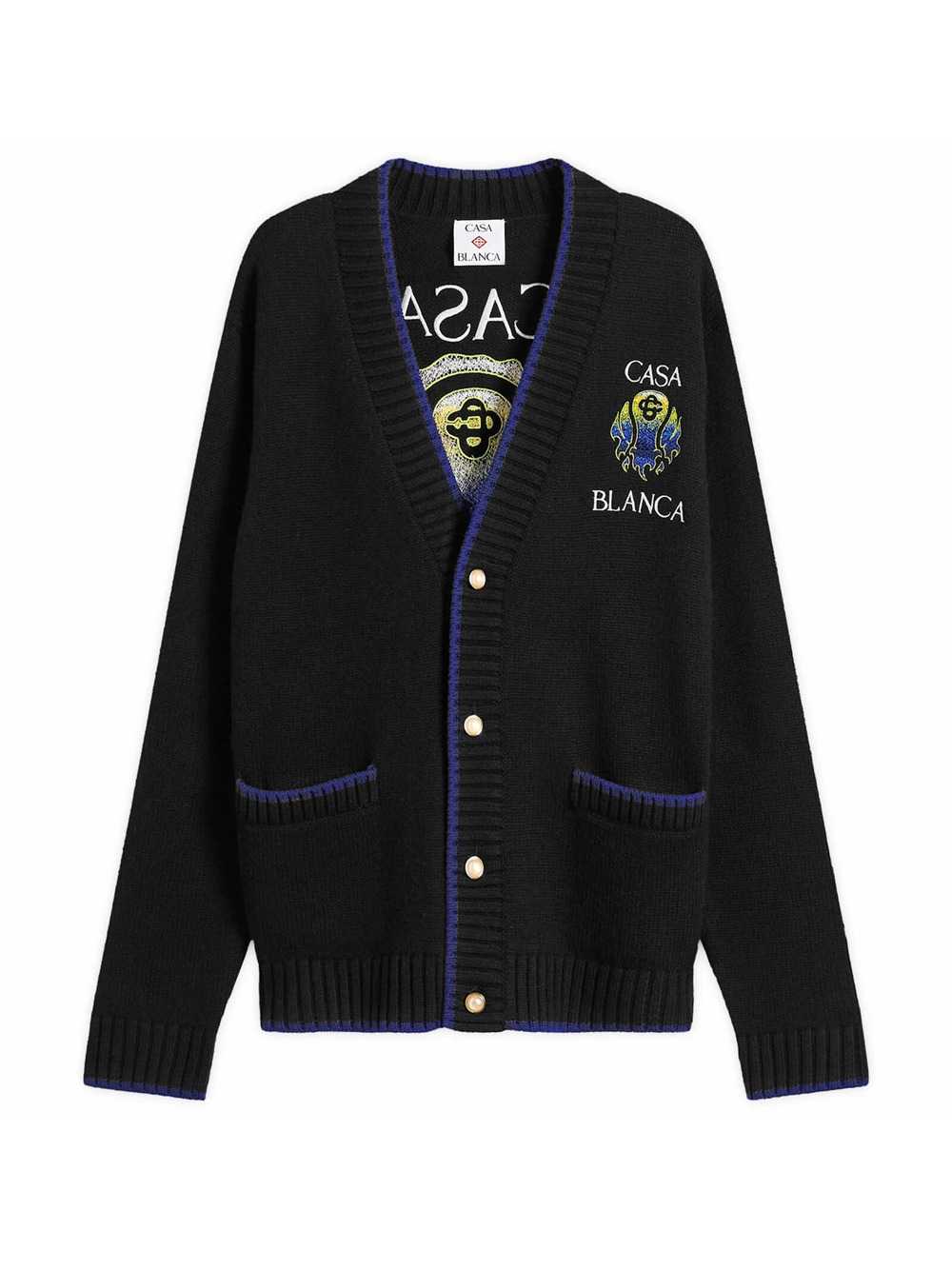 Casablanca Men Flaming Tennis Ball Cardigan - Black CASABLANCA