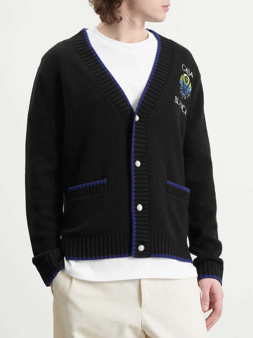 Casablanca Men Flaming Tennis Ball Cardigan - Black CASABLANCA