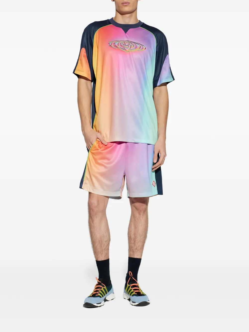 Casablanca Men Shorts With Faded Effect And Logo CASABLANCA