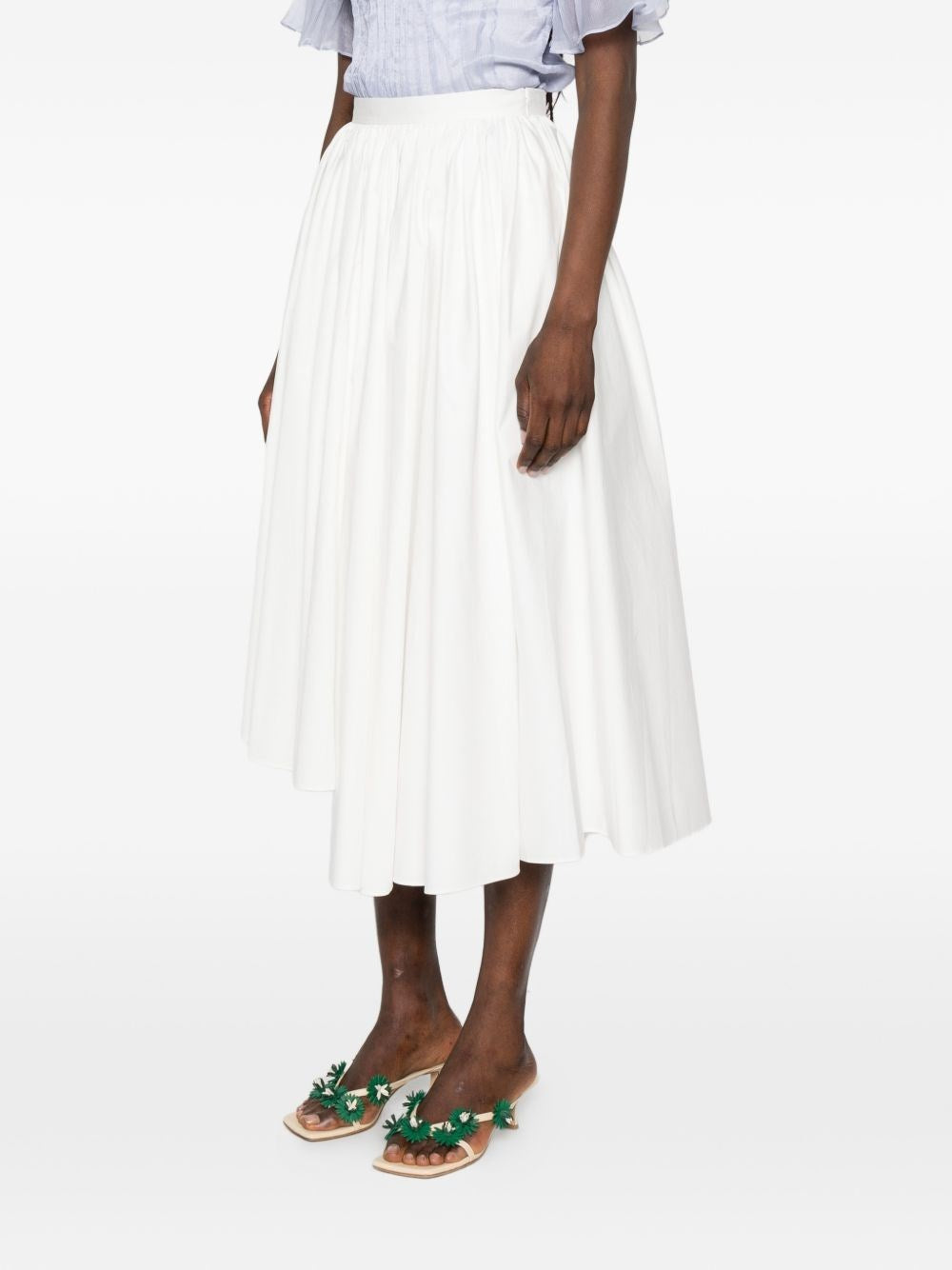 Self-Portrait Women Poplin Midi Skirt. SELF-PORTRAIT