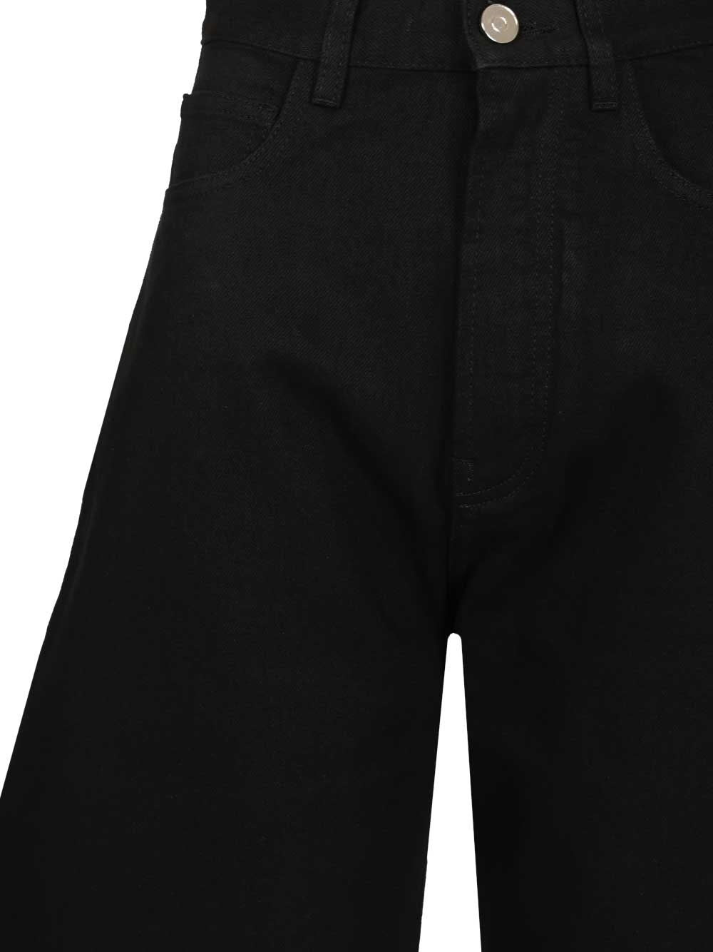 Alaïa Women Black Denim Rounded Jeans ALAIA