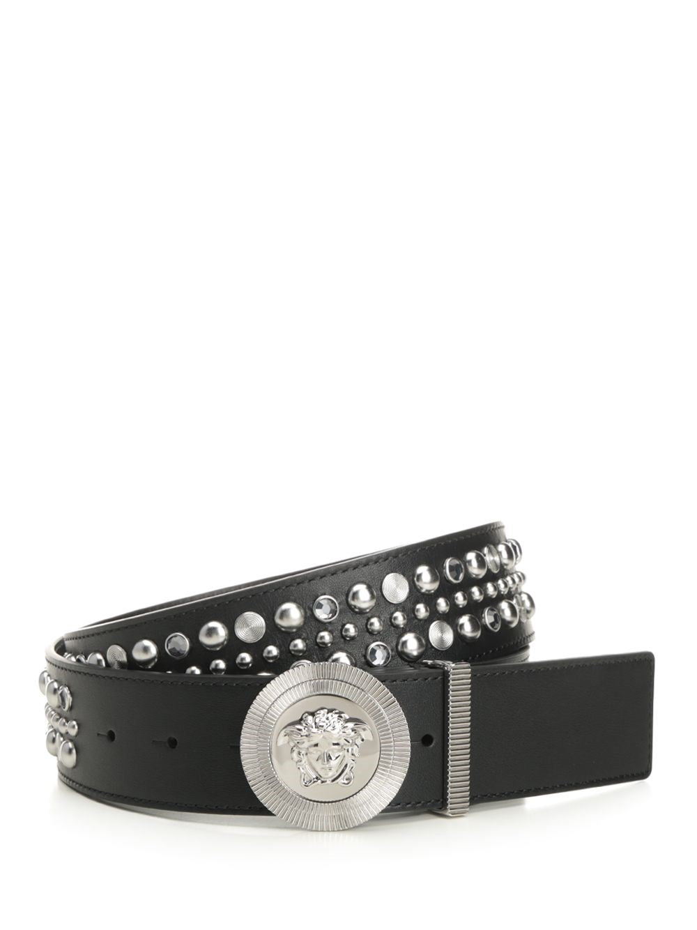 Versace Men Belt H.40 Lamb Leather  With Studs VERSACE