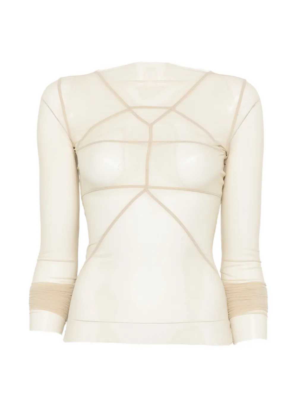 Rick Owens Women Long-Sleeved Top With Sheer Panels At The Temples RICK OWENS