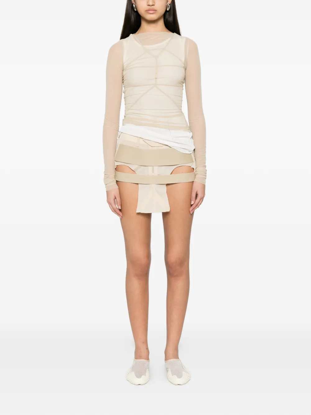 Rick Owens Women Long-Sleeved Top With Sheer Panels At The Temples RICK OWENS