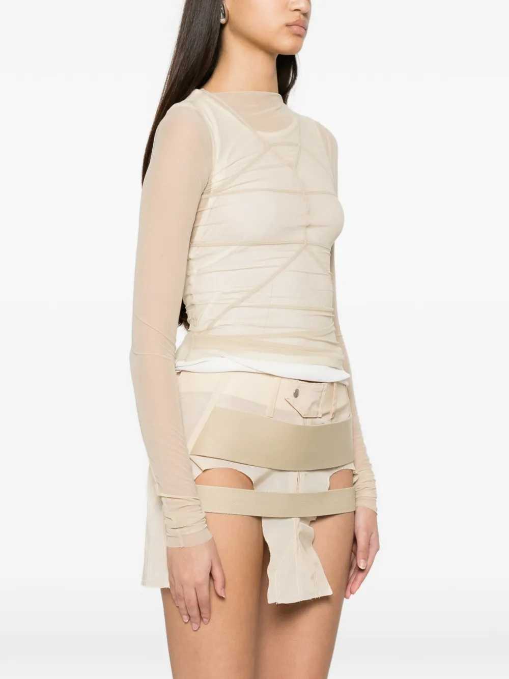 Rick Owens Women Long-Sleeved Top With Sheer Panels At The Temples RICK OWENS
