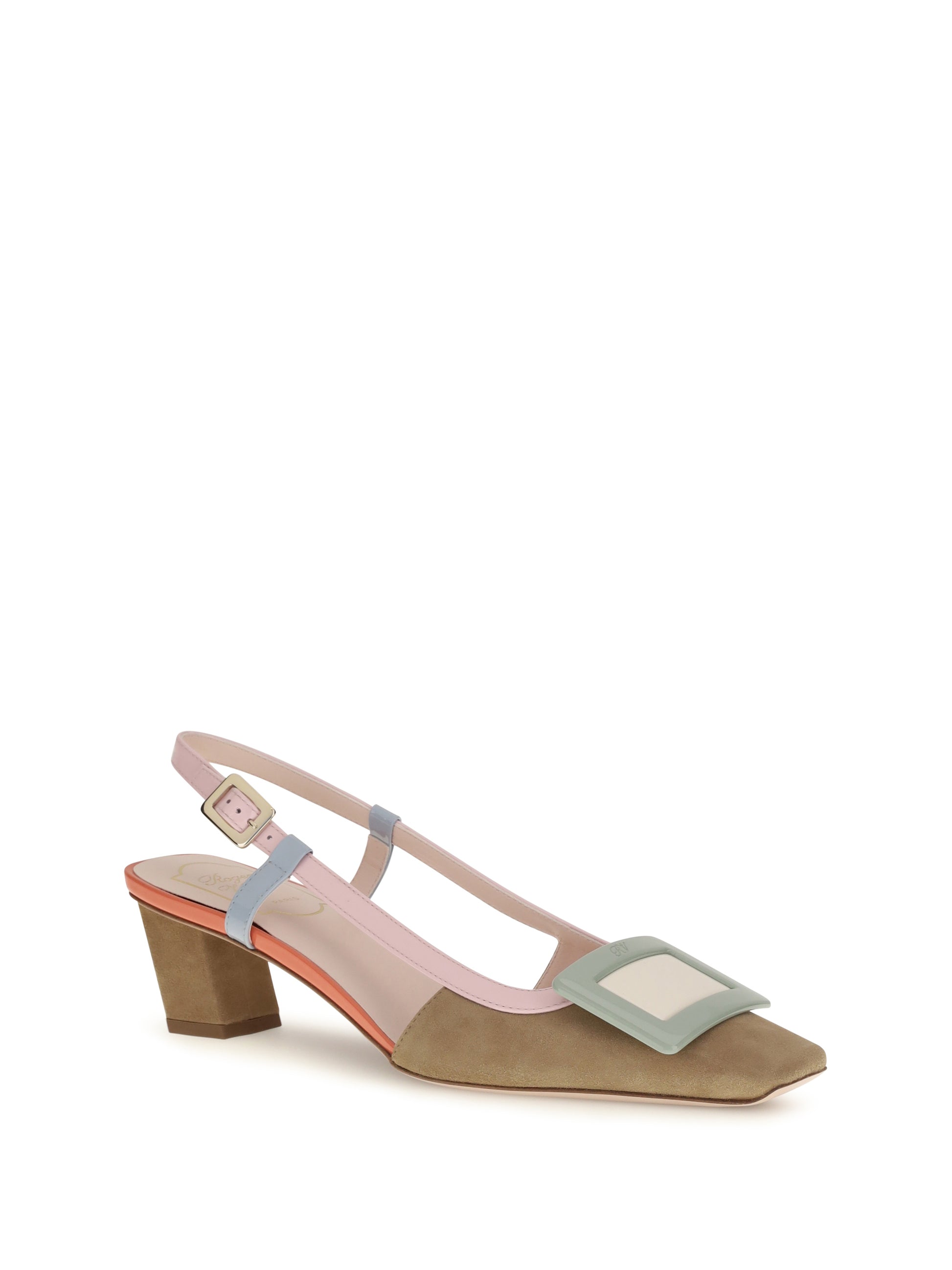 Roger Vivier Women Suede Belle Vivier Slingback Pumps ROGER VIVIER