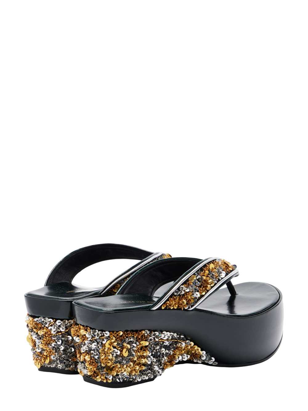 Dries Van Noten Women Sequined Wedge Flip-Flop Sandals DRIES VAN NOTEN