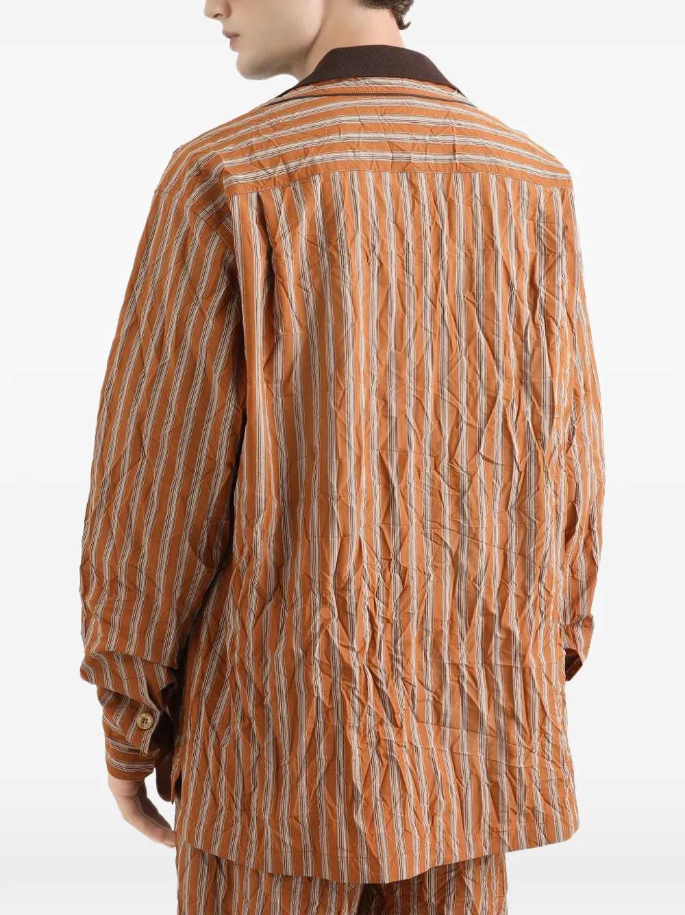 Dolce & Gabbana Men Striped Shirt With Applique DOLCE & GABBANA