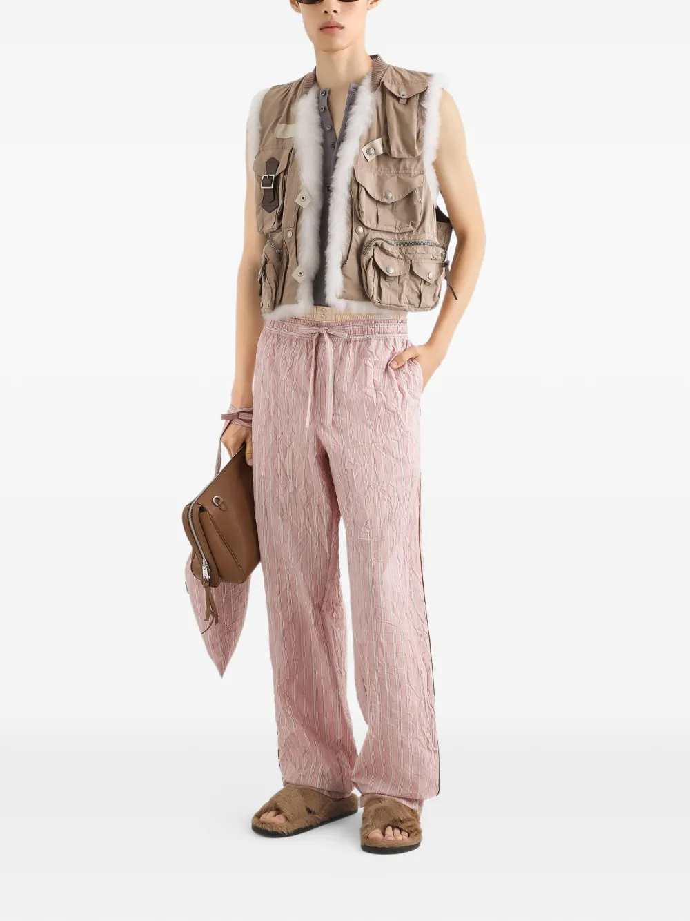 Dolce & Gabbana Men Striped Trousers With A Wrinkled Effect DOLCE & GABBANA