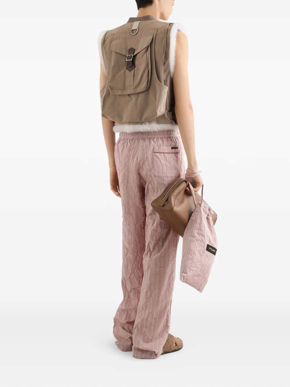 Dolce & Gabbana Men Striped Trousers With A Wrinkled Effect DOLCE & GABBANA
