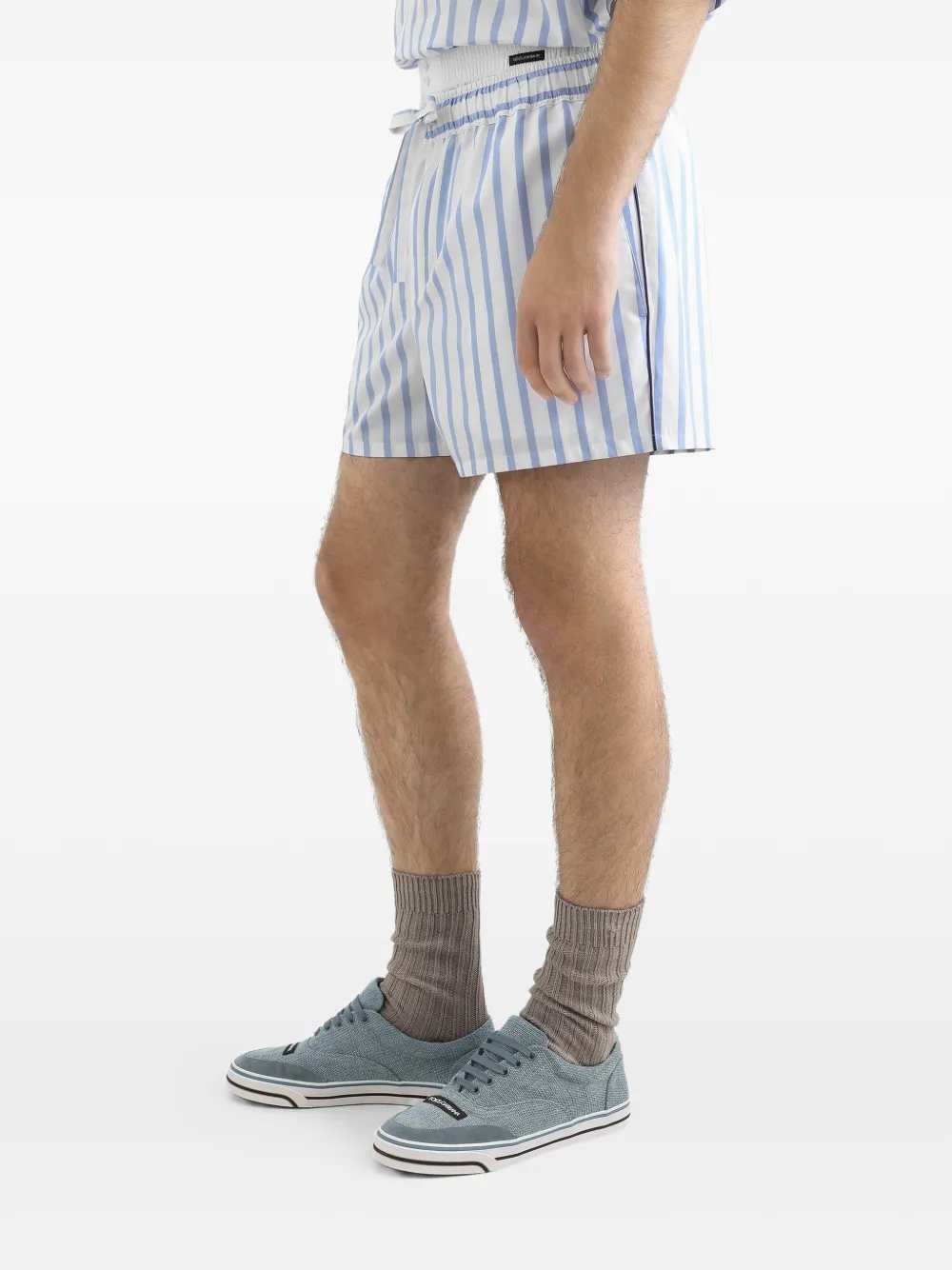 Dolce & Gabbana Men Striped Bermuda Shorts With Drawstring DOLCE & GABBANA