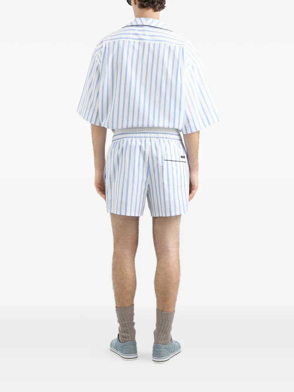 Dolce & Gabbana Men Striped Bermuda Shorts With Drawstring DOLCE & GABBANA