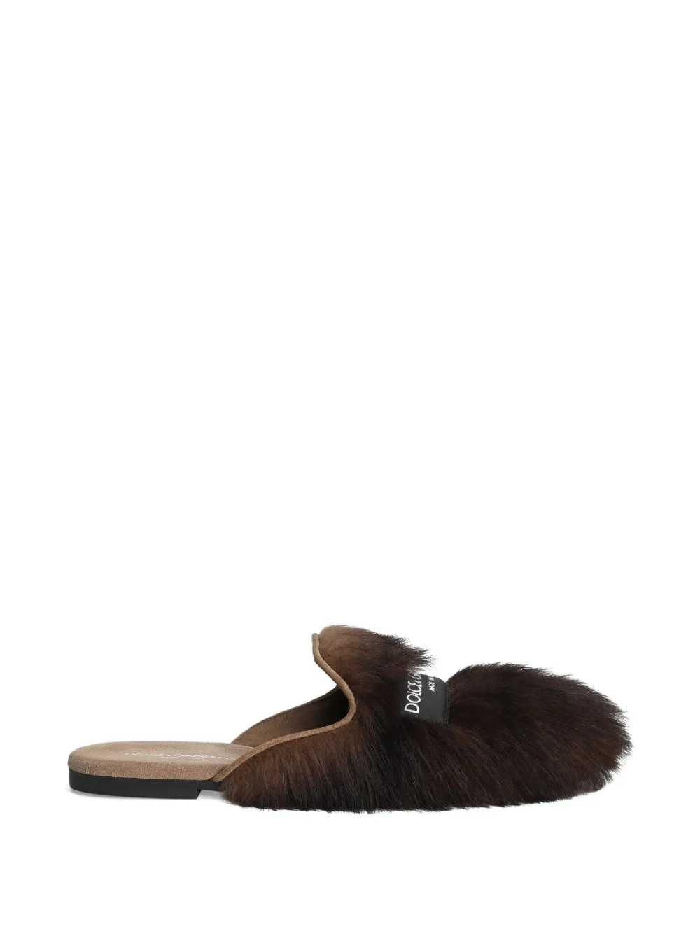 Dolce & Gabbana Women Suede And Shearling Slippers DOLCE & GABBANA
