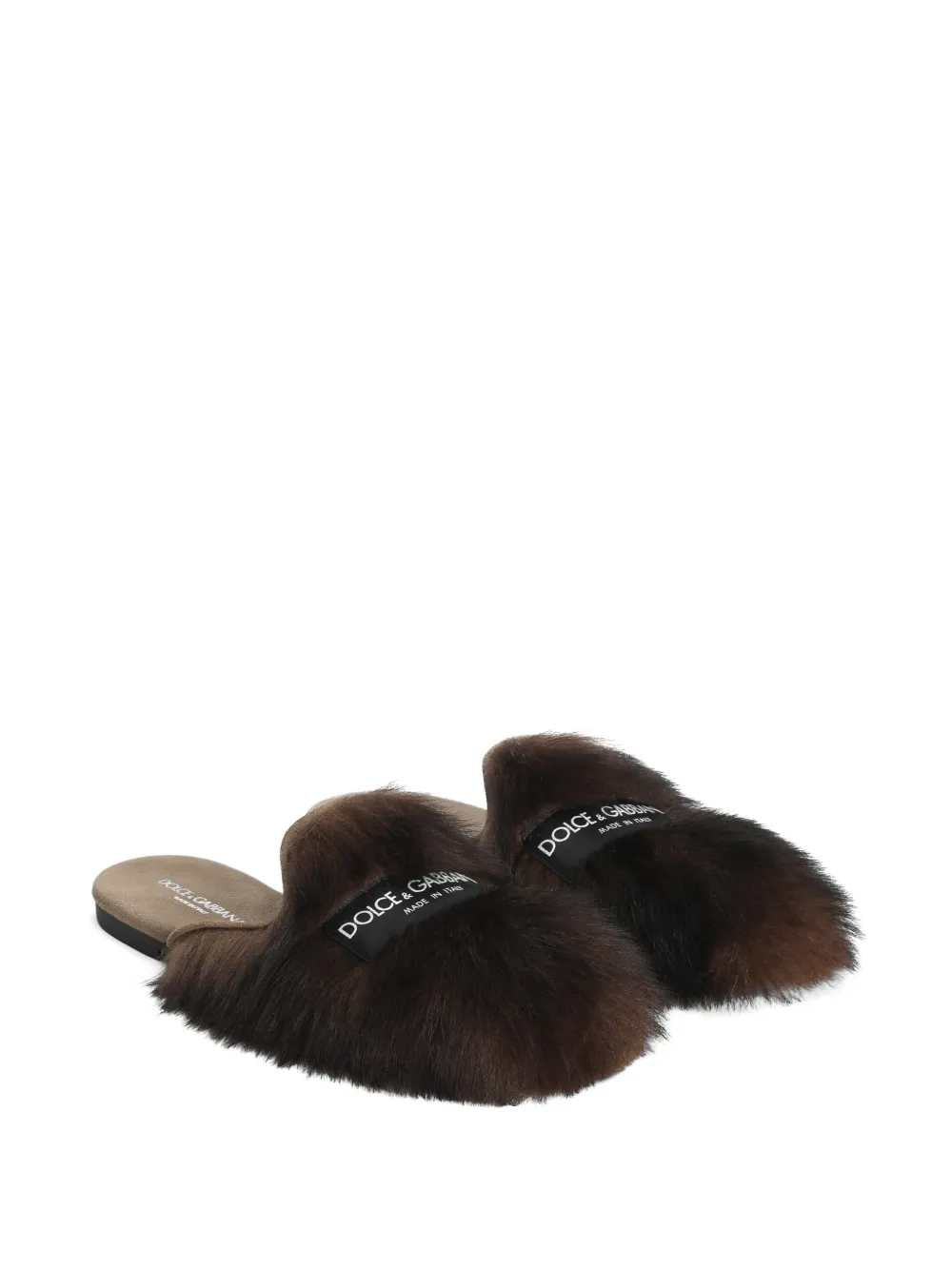 Dolce & Gabbana Women Suede And Shearling Slippers DOLCE & GABBANA