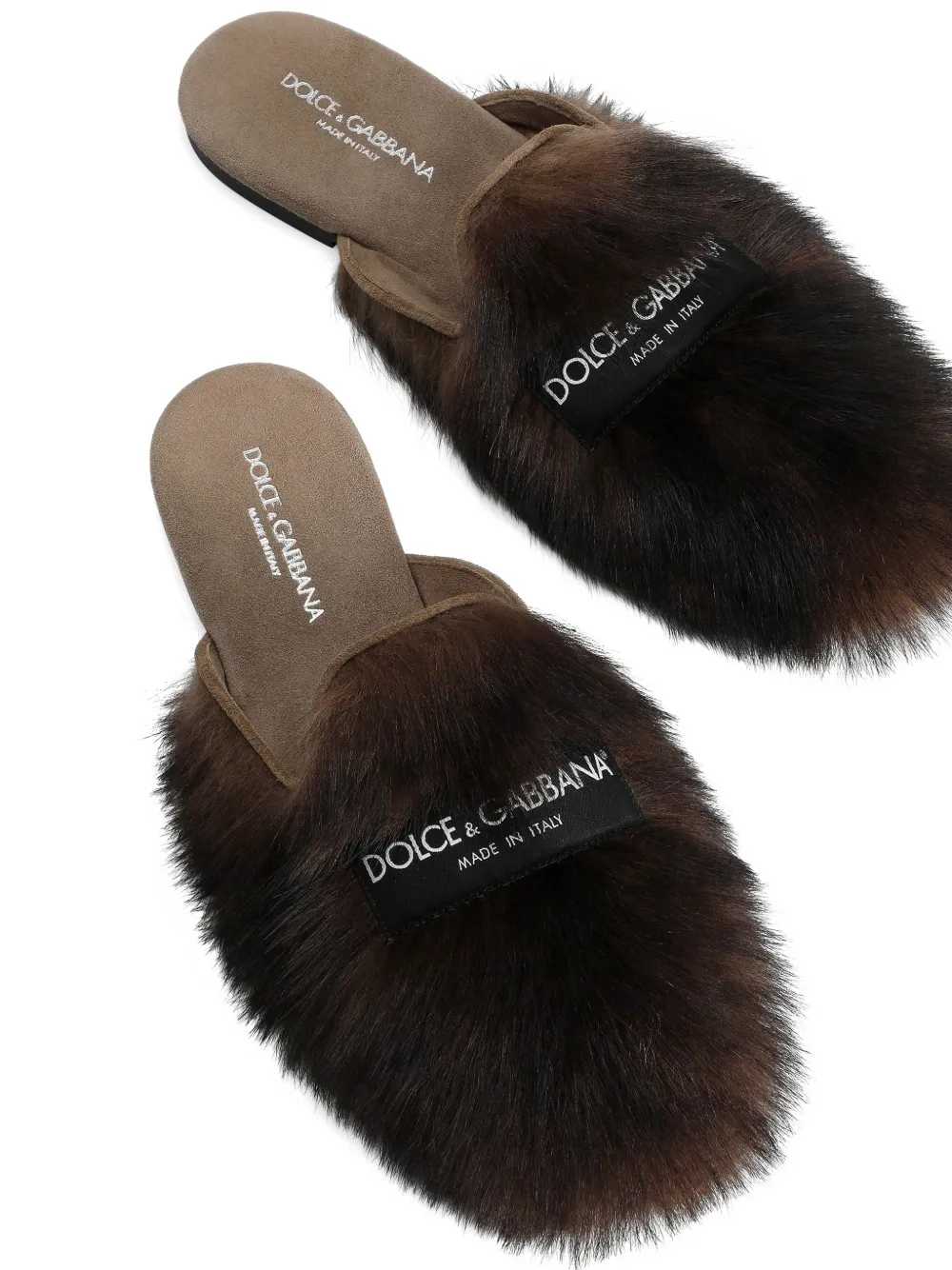 Dolce & Gabbana Women Suede And Shearling Slippers DOLCE & GABBANA