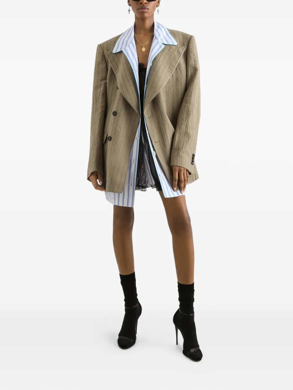 Dolce & Gabbana Women Striped Shirt With Chest Pocket DOLCE & GABBANA