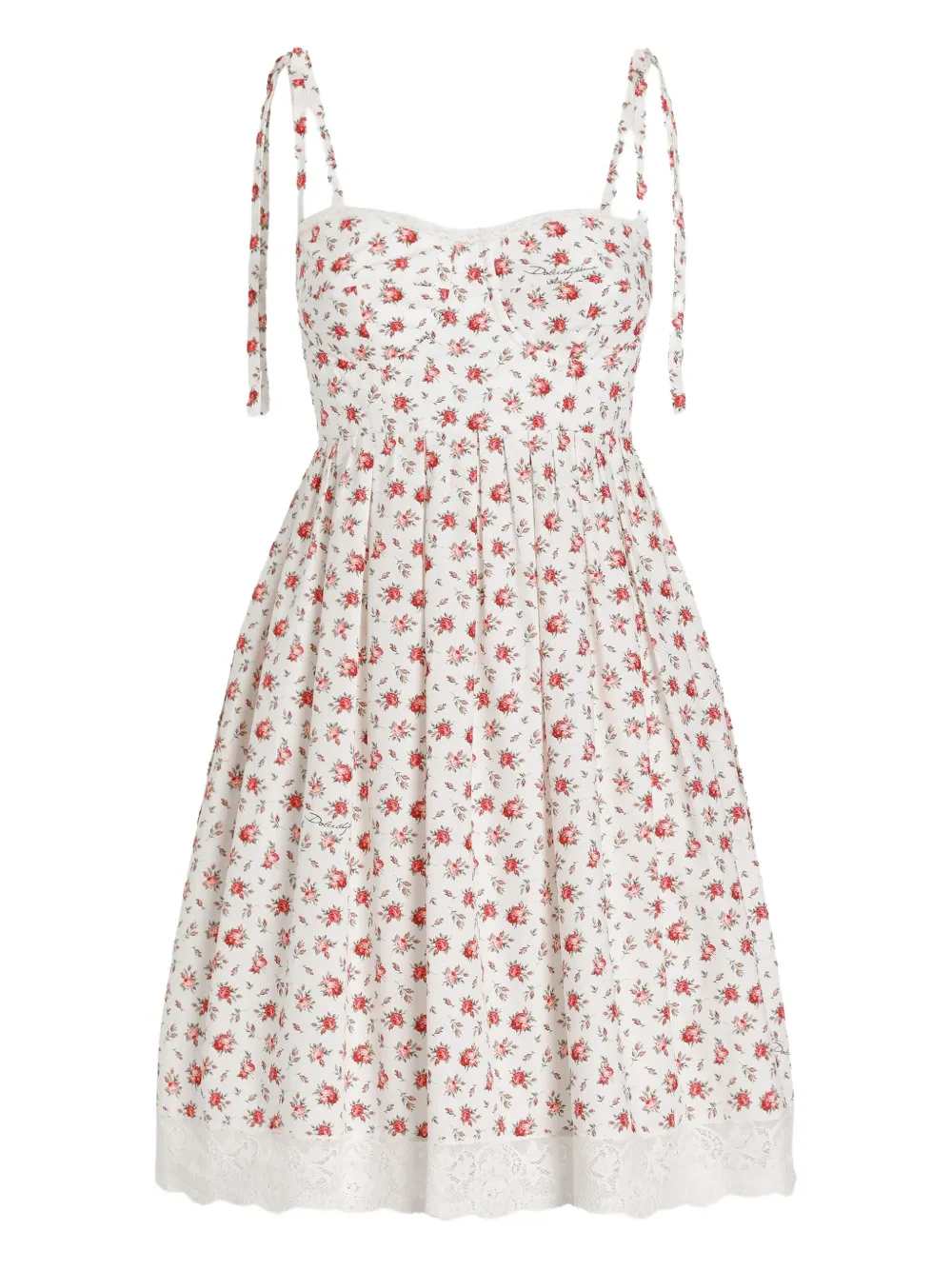 Dolce & Gabbana Women Floral Dress With Lace Inserts DOLCE & GABBANA
