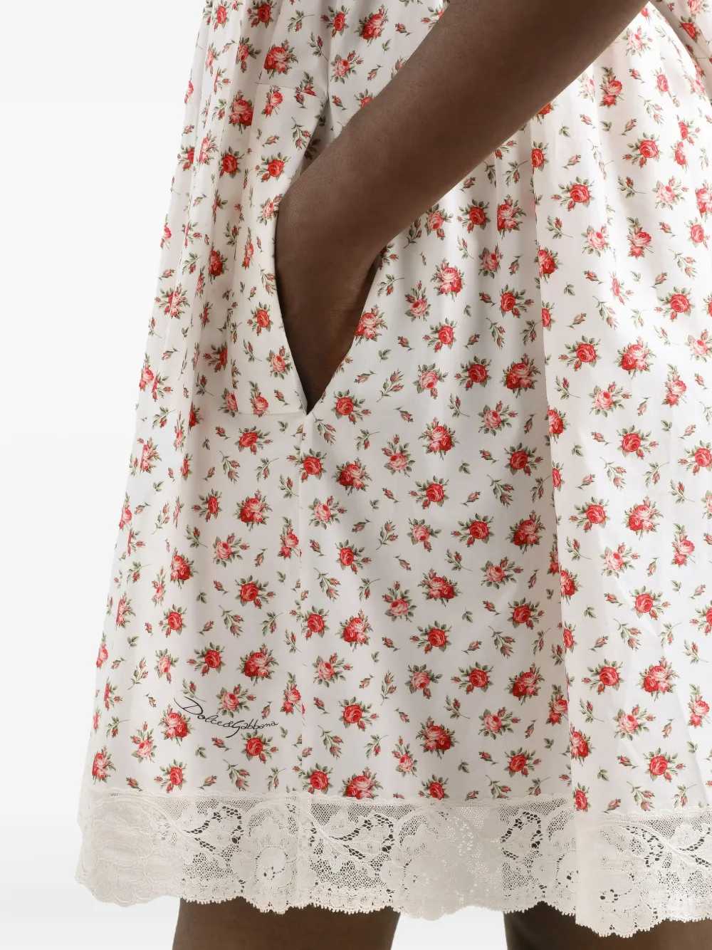 Dolce & Gabbana Women Floral Dress With Lace Inserts DOLCE & GABBANA