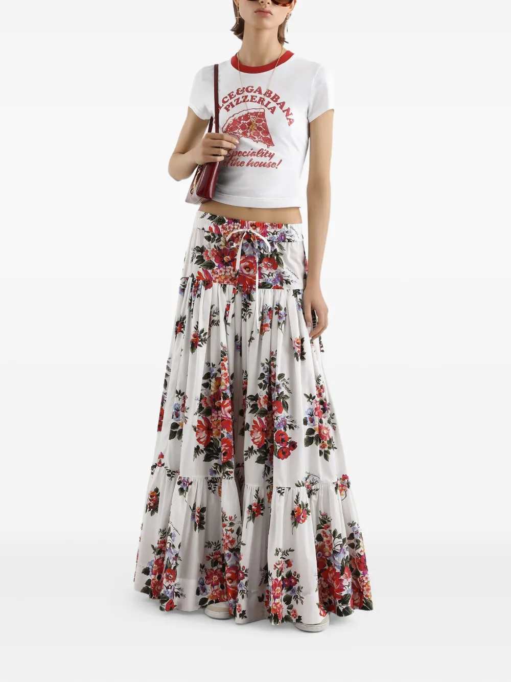Dolce & Gabbana Women Floral Drawstring Skirt DOLCE & GABBANA