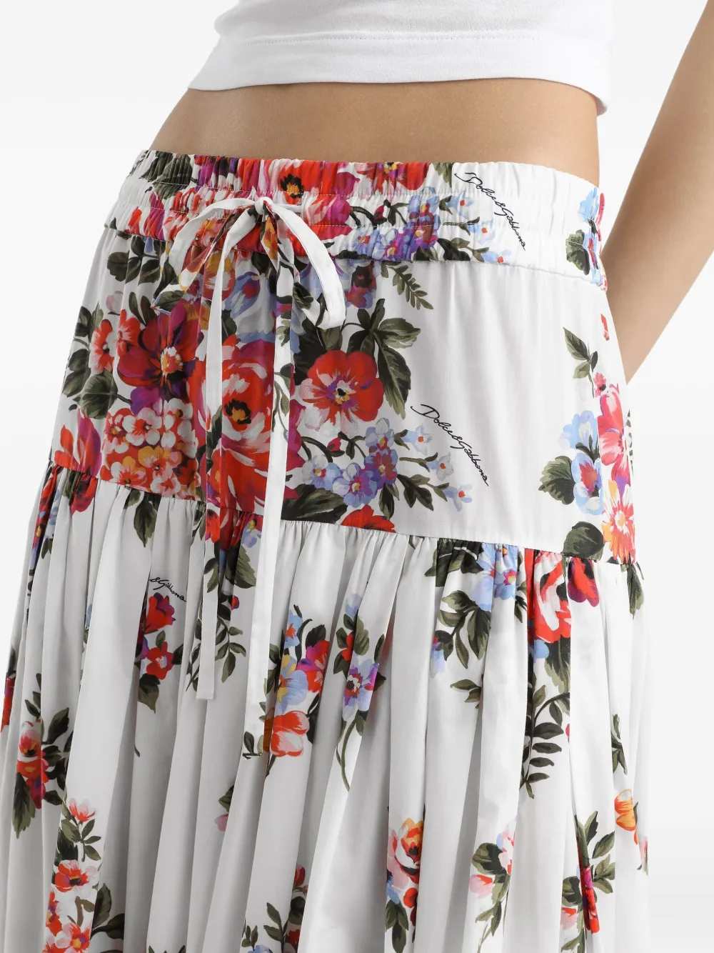 Dolce & Gabbana Women Floral Drawstring Skirt DOLCE & GABBANA