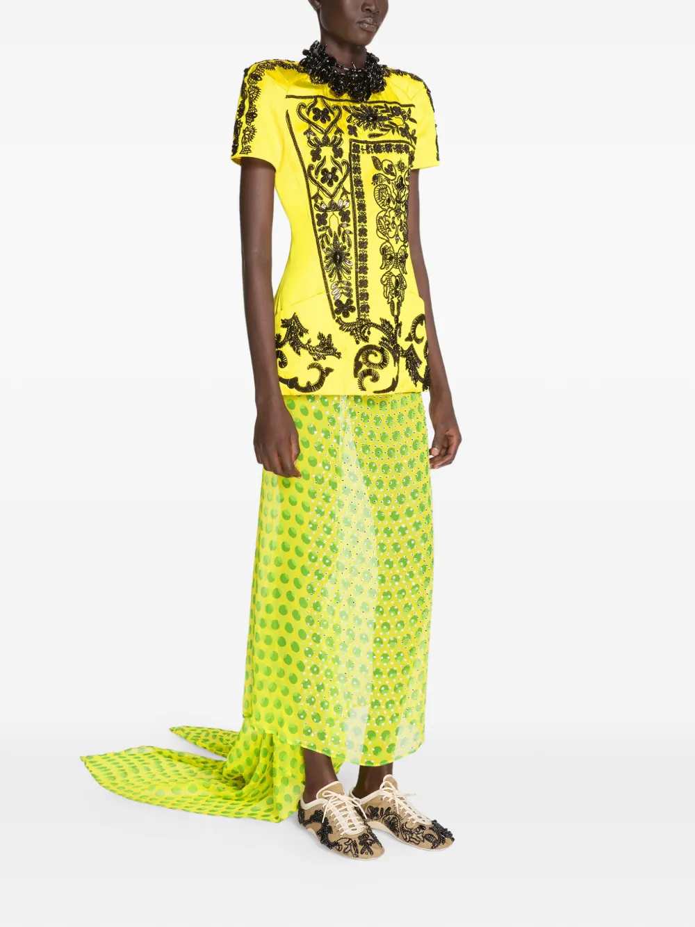 Dries Van Noten Women Long Silk Skirt With A Decorative Pattern DRIES VAN NOTEN