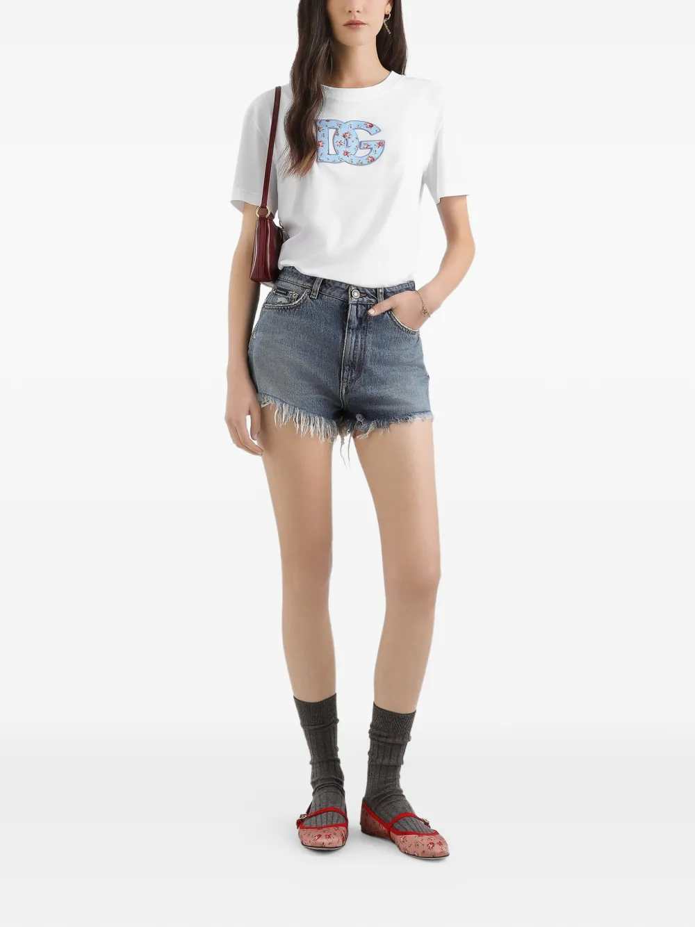 Dolce & Gabbana Women T-Shirt With Logo And Floral Detail DOLCE & GABBANA