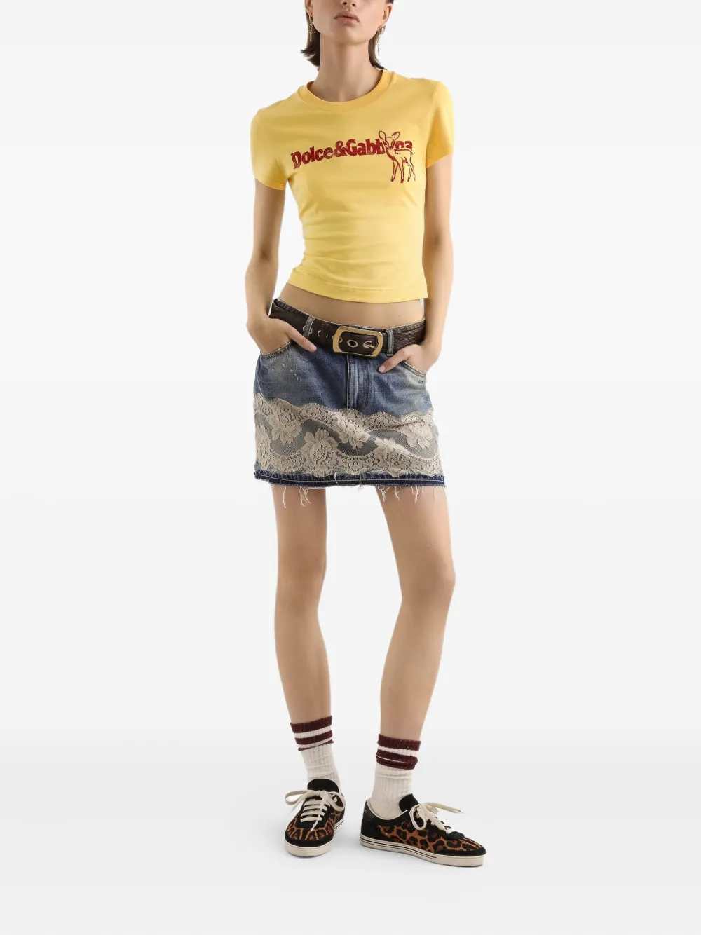 Dolce & Gabbana Women Miniskirt With Lace Inserts DOLCE & GABBANA