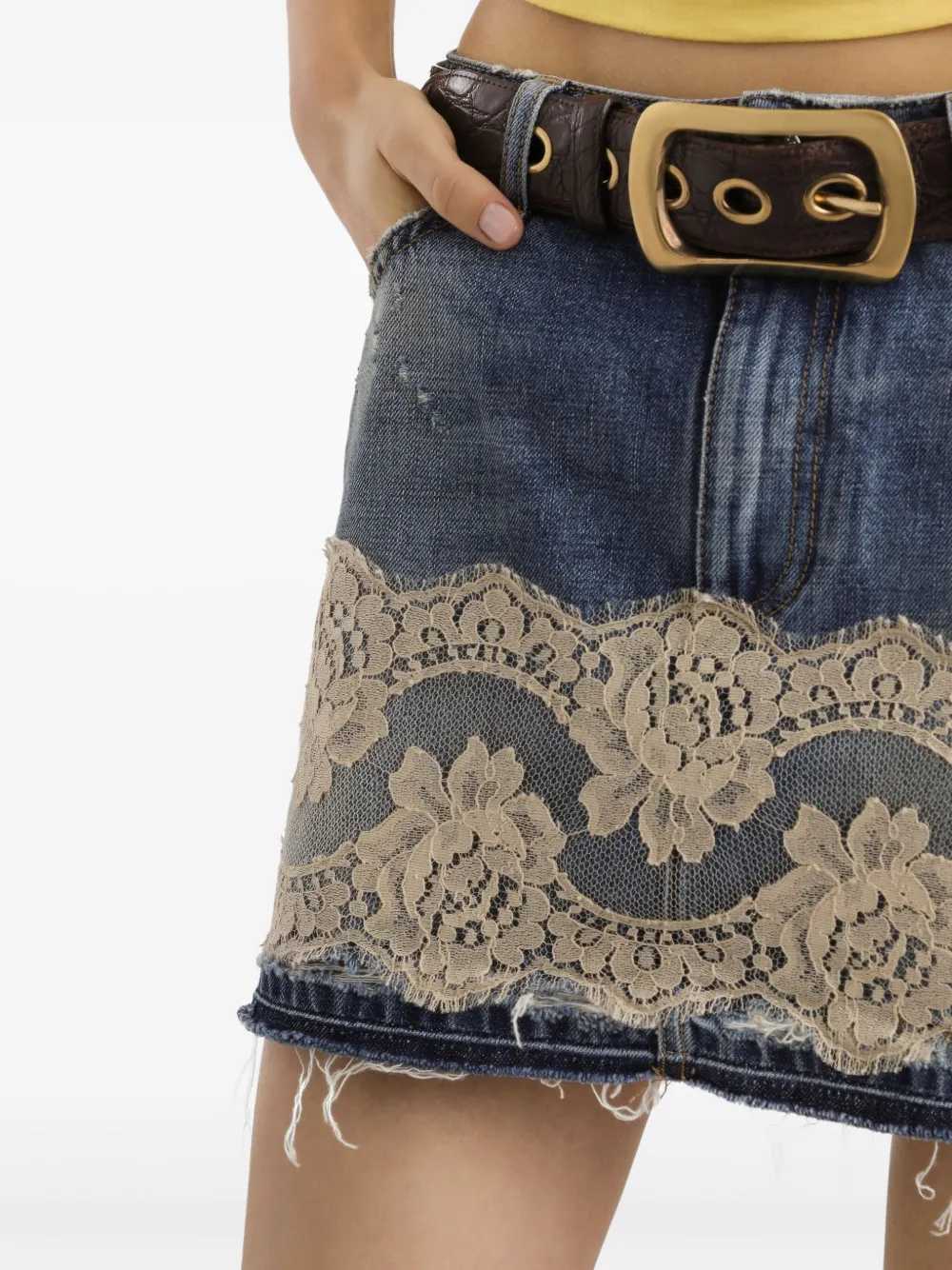 Dolce & Gabbana Women Miniskirt With Lace Inserts DOLCE & GABBANA