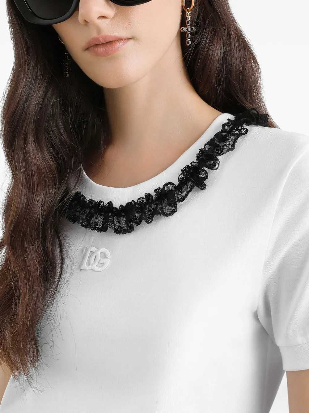 Dolce & Gabbana Women Ruffled T-Shirt DOLCE & GABBANA