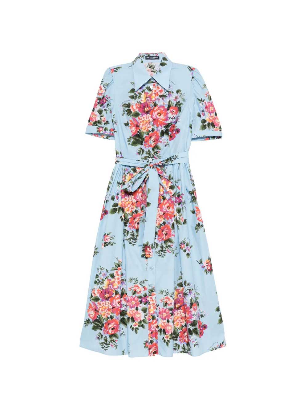 Dolce & Gabbana Women Floral Midi Dress With Belt DOLCE & GABBANA