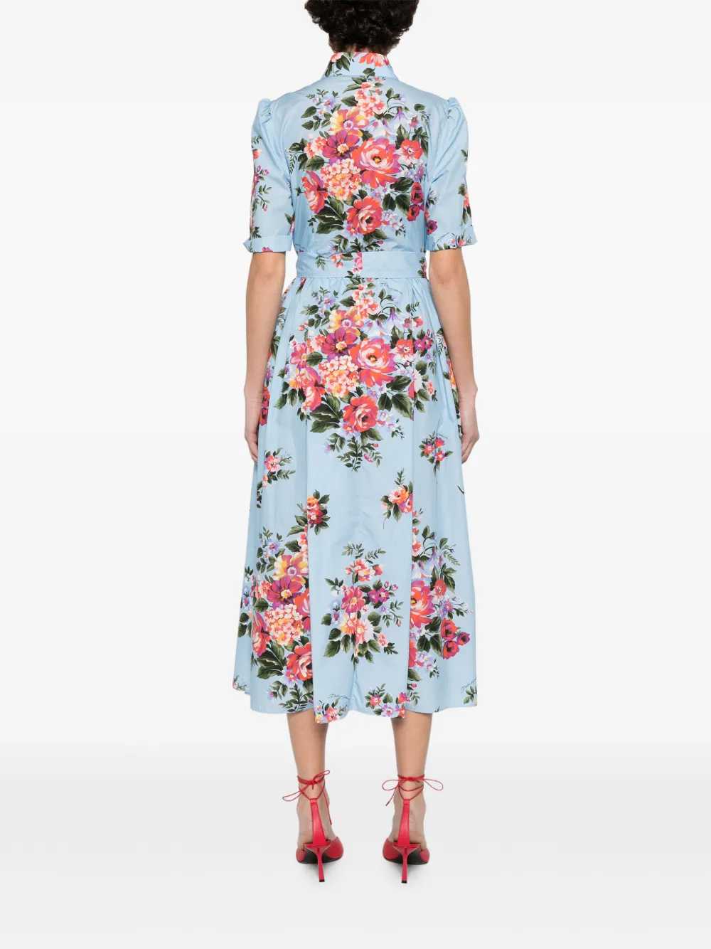 Dolce & Gabbana Women Floral Midi Dress With Belt DOLCE & GABBANA