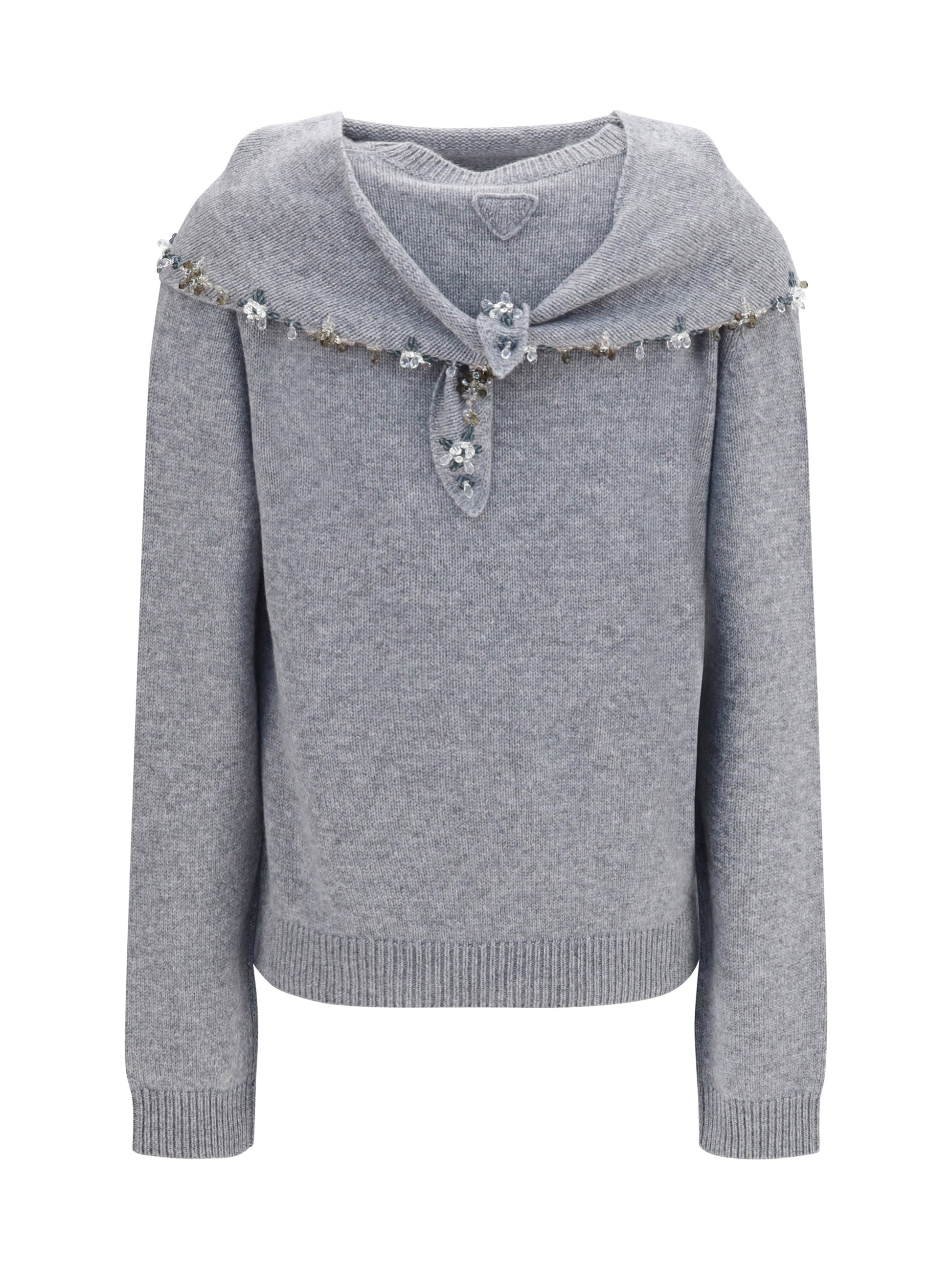 Prada Women Sweater With Integrated Scarf PRADA