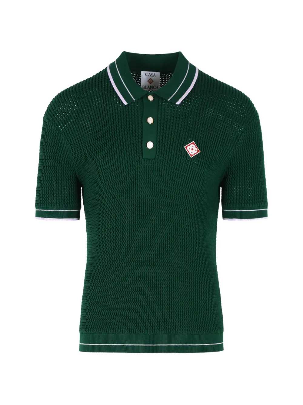 Casablanca Men Polo Shirt With Buttons And Logo Appliqué CASABLANCA