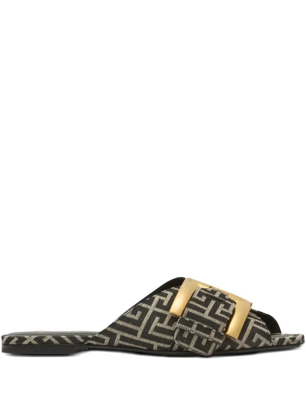 Balmain Women Anthem Monogrammed Sandals BALMAIN