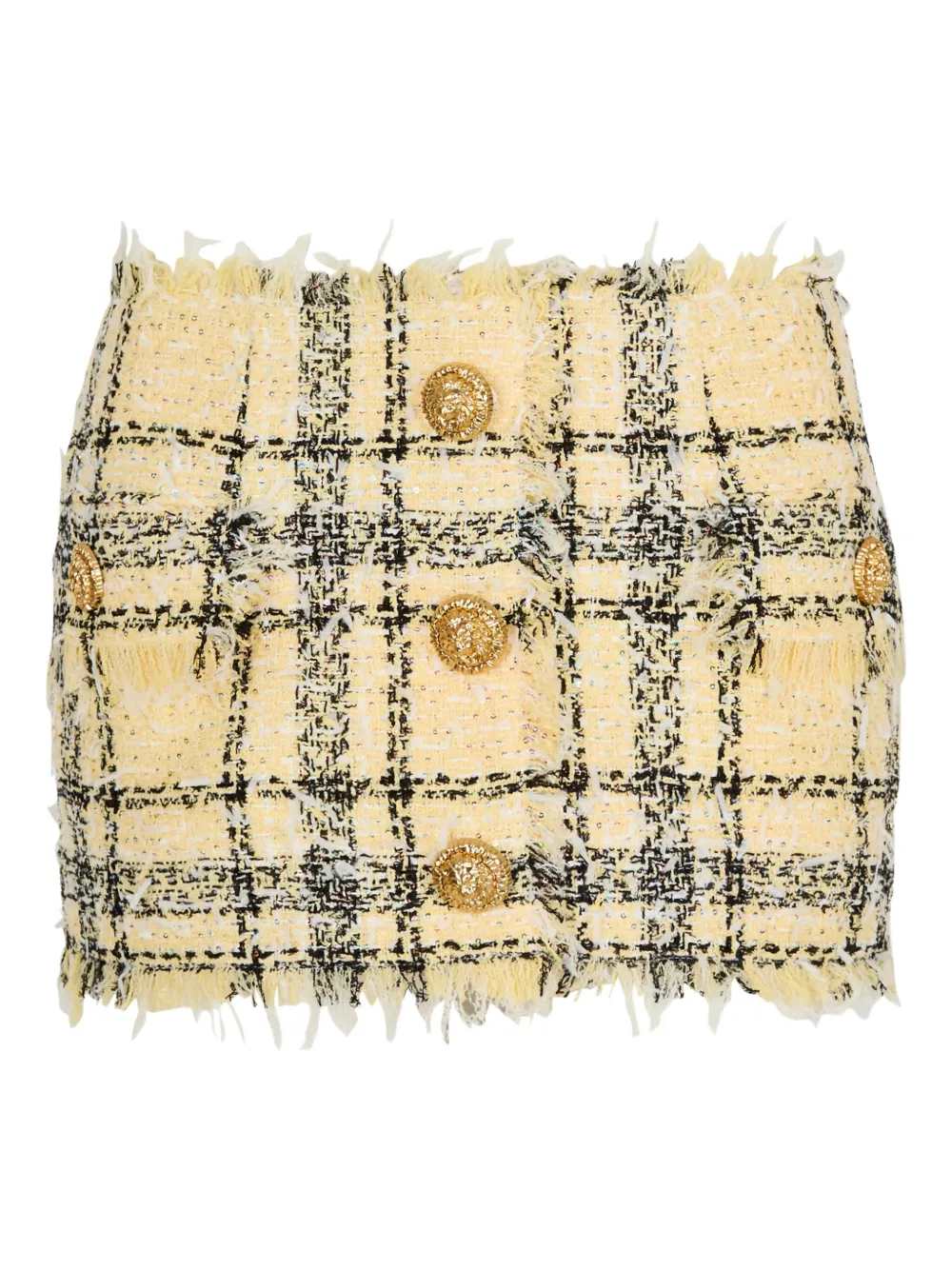 Balmain Women Tweed Skirt With Buttons BALMAIN