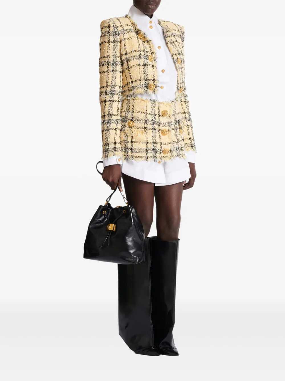 Balmain Women Tweed Skirt With Buttons BALMAIN