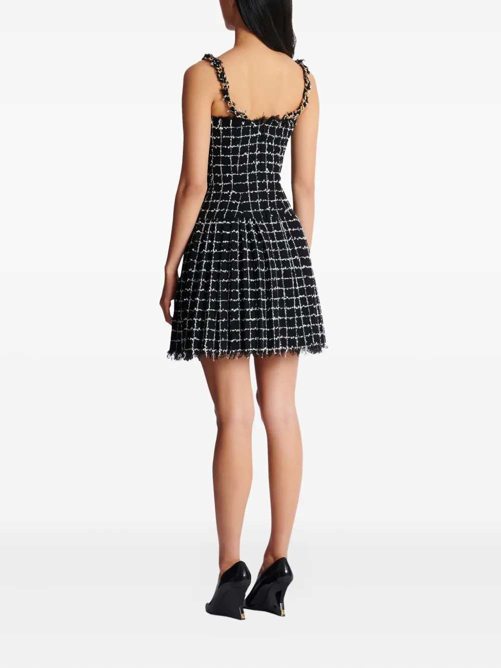 Balmain Women Tweed Dress With Chain BALMAIN