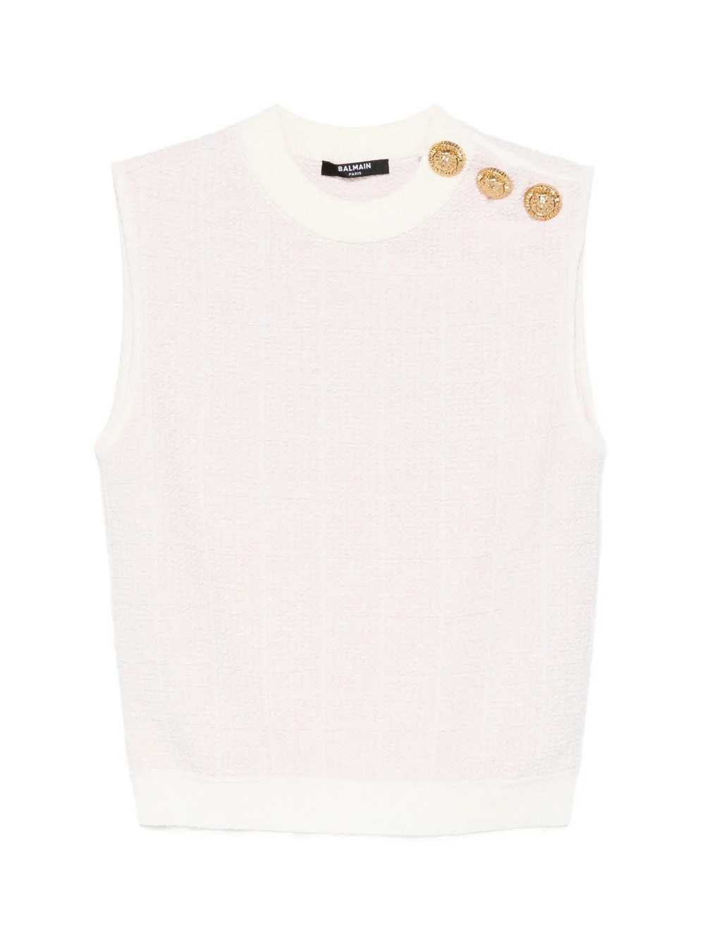Balmain Women Sleeveless Top With Button BALMAIN