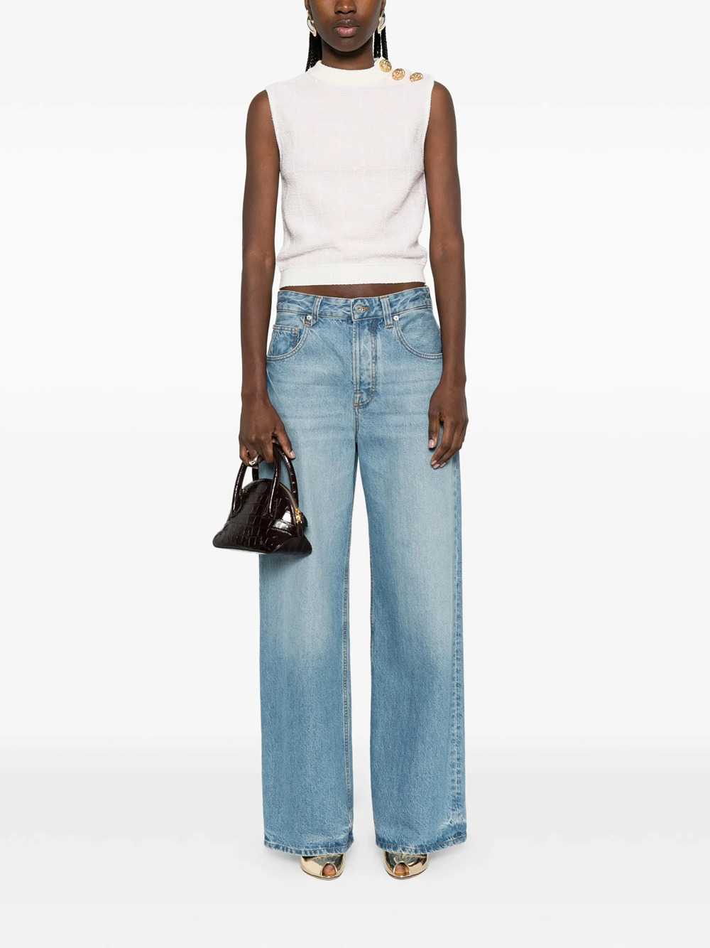 Balmain Women Sleeveless Top With Button BALMAIN