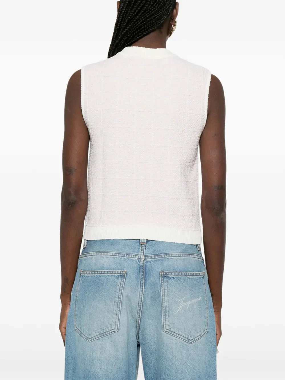 Balmain Women Sleeveless Top With Button BALMAIN
