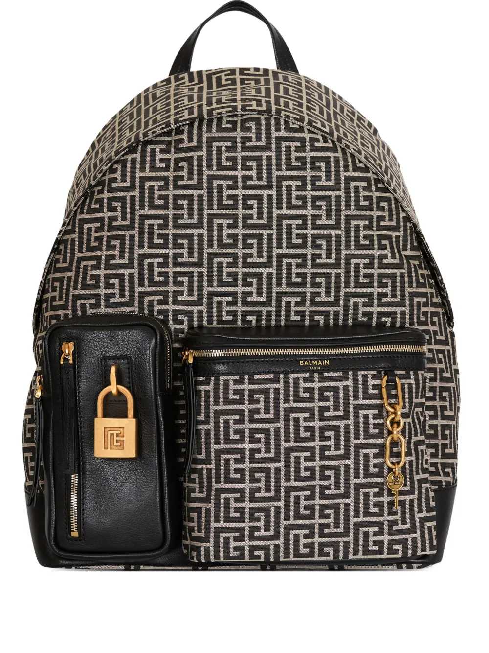 Balmain Men Pulse Backpack With Jacquard Monogram BALMAIN